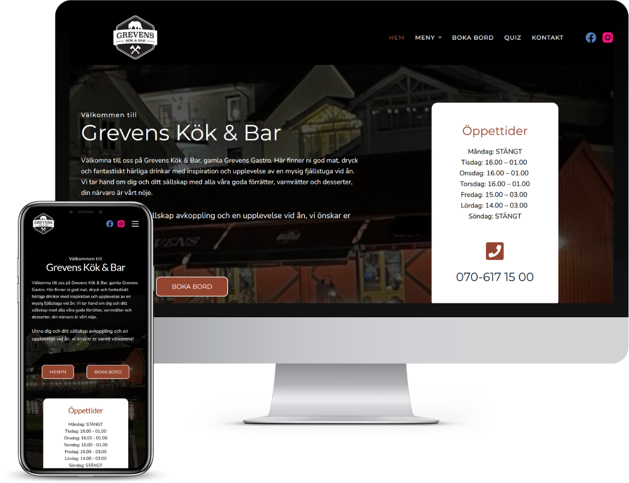 Referens på hemsidan för Grevens Kök och Bar