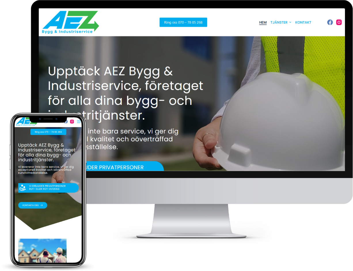 Referens på hemsidan för AEZ Bygg & Industriservice