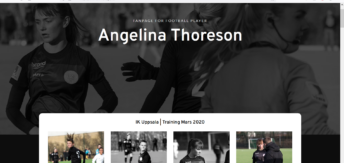 Fansida för fotbollsspelaren Angelina Thoreson